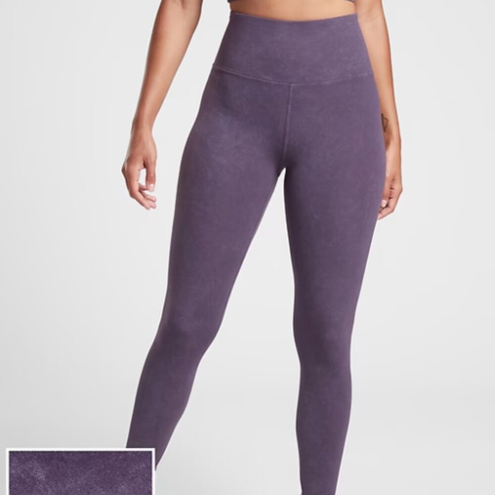 Athleta Elation Garment Dye 7/8 Tight, Mythical Purple, Size Small